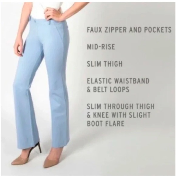 Betabrand Straight Leg Pull-On Yoga Dress Pants in Baby Blue - Picture 9 of 9